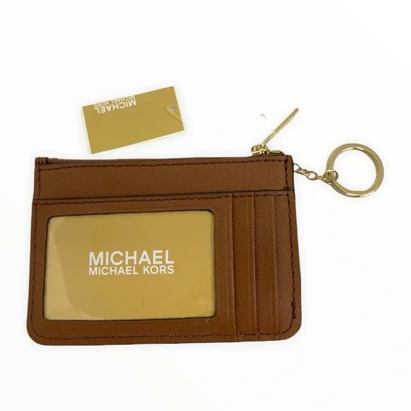 Michael Kors Tan Leather Keychain Pouch - Picture 2 of 8
